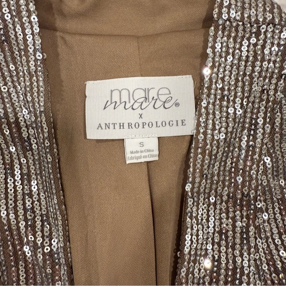 Anthropologie Mare Mare Sequin Duster in Taupe Size Small - Picture 5 of 7